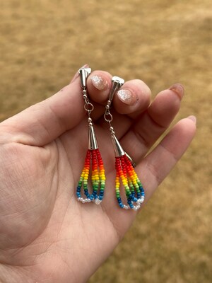 Rainbow clip outlet on earrings